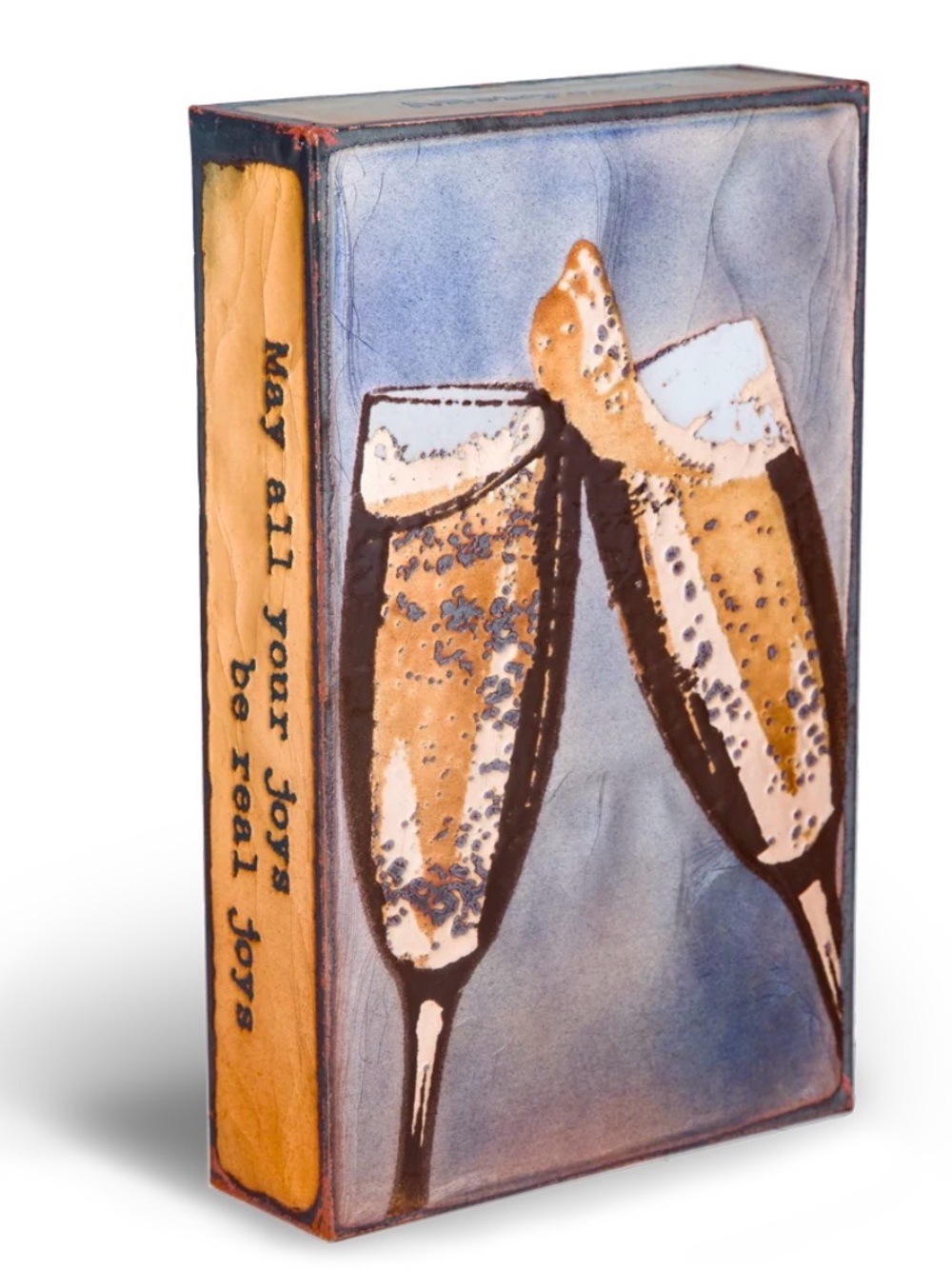 Houston Llew Spiritile Glass on copper unique wall art. 048 Bubbly